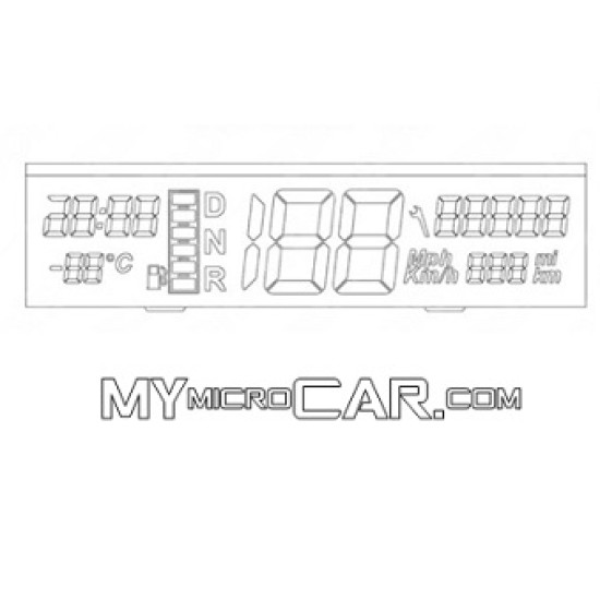 DISPLAY LCD STRUMENTAZIONE CRUSCOTTO - MICROCAR MC1 - MC2
