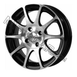CERCHIO IN LEGA 14" SPORTIVO NERO DIAMANTATO MICROCAR LIGIER CHATENET JDM