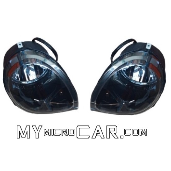 FARI ANTERIORI TUNING NERI AIXAM 400 721 SCOUTY MINAUTO FARI ANTERIORI TUNING NERI AIXAM 400 721 SCOUTY MINAUTO